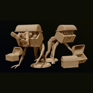 mimics chests set philip sin's miniatures Tabletop Characters & Creatures Fantasy Universe Store monster rpg treasure tabletop d&d dnd mimic trpg 3d print model - Mito3D