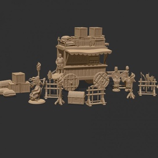 medievale oggetti scena ii carro negozio philip miniature tavolo 3D stampabile terreno fantasia impostato carattere carrello d dnd mercante npc 3d print model - Mito3D