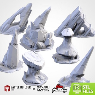 ice mountains txarli factory Tabletop 3D Printable Terrain Fantasy 40k alien battle dragon fantasy forest star terrain warhammer tech wars frozen marine eldar tyranids builder orks aeldari 3d print model - Mito3D