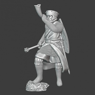 medieval hornblower - crusader soldier northern crusades miniatures Tabletop Characters & Creatures Historical Universe battle historical knight model wargaming miniature modelling tabletop horn toysoldier templar 28mm teutonic 3d print model - Mito3D