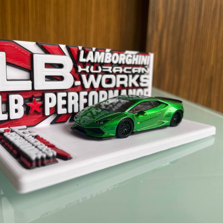 mini gt lb lamborghini huracán monitor base giga juguetes juegos juguete vehiculos camino libertad minigt lbperformance 3D print model - Mito3D