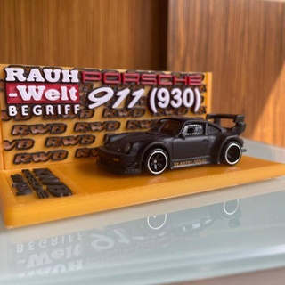 hotwheels asfalto rwb Porsche exibição base giga brinquedos jogos brinquedo veículos quente rodas alcatrão porsche911 rwbporsche 3d print model - Mito3D