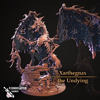 xarthegnax undying fiendslayer games Tabletop Characters & Creatures Fantasy Universe 3d print stl boss dragon mini undead zombie miniature tabletop lich dungeon dracolich 3d print model - Mito3D