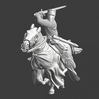 mounted teutonic knight two-hand sword northern crusades miniatures Tabletop Characters & Creatures Historical Universe model soldier wargaming warrior miniature tabletop toysoldier templar 28mm fighting lake crusader peipus hospitaller 3d print model - Mito3D
