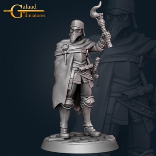 witch hunter - february release galaad miniatures Tabletop Characters & Creatures Fantasy Universe armor dragon fantasy fighter guard human roleplay sword warrior male torch doctor tabletop dungeon tutorial plague tribes 3d print model - Mito3D
