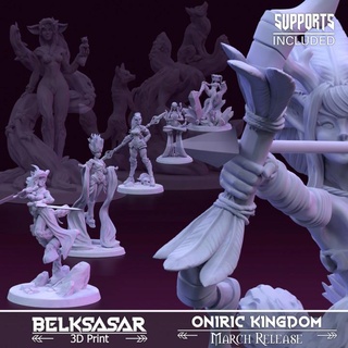 oniric kingdom - crusader march release belksasar 3dprint Tabletop Characters & Creatures Fantasy Universe board detailed fantasy forest fox realistic spear warrior wizard magic crystal satyr boardgames bow patreon pinup dryad levitating iniric 3d print model - Mito3D