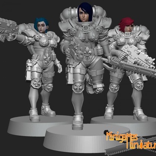 space nuns anime figurines february 2022 minigames miniatures Tabletop Characters & Creatures Sci-Fi Universe 40k battle warhammer wh40k sister sob 3d print model - Mito3D