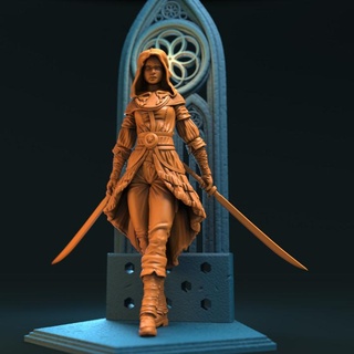 katri pícaro cristian Hartmann mesa caracteres criaturas fantasía universo niña gótico guerrero asesino doble portador 3d print model - Mito3D