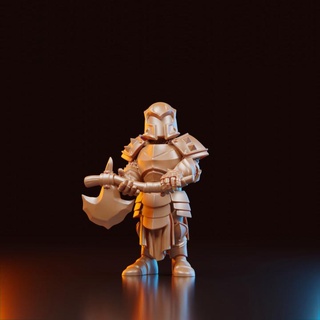 Sombrio cavaleiro 3 escondido oficina tampo mesa personagens criaturas fantasia universo 3d print model - Mito3D