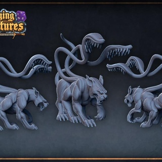 displacer beast roleplaying & miniatures Tabletop Characters Creatures Fantasy Universe boss rpg tiger tomb tabletop annihilation jungle encounter dnd presupported 3d print model - Mito3D