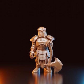 Sombrio cavaleiro 4 escondido oficina tampo mesa personagens criaturas fantasia universo 3d print model - Mito3D
