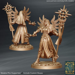 abbess armor - 32mm scale labyrinth models Tabletop Characters & Creatures Fantasy Universe dungeons fantasy hero rpg temple wargaming warhammer character miniature church boardgame tabletop wargame patreon d&d nun 3d print model - Mito3D