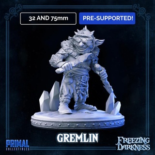 gremlin alternative version - freezing darkness masters dungeons quest primal collectibles Tabletop Characters & Creatures Fantasy Universe classic dragons hero horror rpg miniature ice frozen d&d enemies heroquest hq frozenhorror 3d print model - Mito3D
