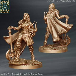 amazon daughter ares champion - 32mm scale labyrinth models Tabletop Characters & Creatures Fantasy Universe dungeons fantasy hero rpg wargaming warhammer warrior character miniature boardgame tabletop wargame patreon d&d 3d print model - Mito3D