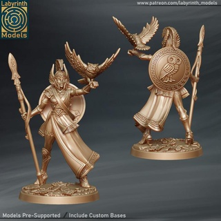 amazon daughter athena champion - 32mm scale labyrinth models Tabletop Characters & Creatures Fantasy Universe dungeons fantasy hero rpg wargaming warhammer warrior character miniature boardgame tabletop wargame patreon d&d 3d print model - Mito3D