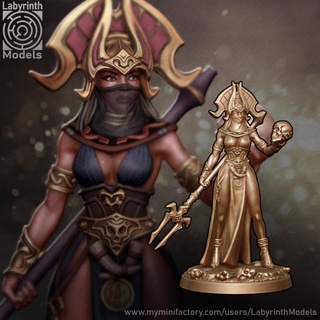 amazon daughter persephone necromancer - 32mm scale labyrinth models Tabletop Characters & Creatures Fantasy Universe dungeons fantasy hero monster rpg wargaming warhammer warrior character miniature boardgame tabletop wargame patreon d&d cerberus 3d print model - Mito3D