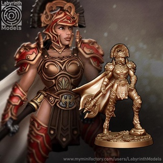 amazon daughters ares set - 32mm scale labyrinth models Tabletop Characters & Creatures Fantasy Universe dungeons fantasy hero rpg wargaming warhammer warrior character miniature boardgame tabletop wargame patreon d&d 3d print model - Mito3D