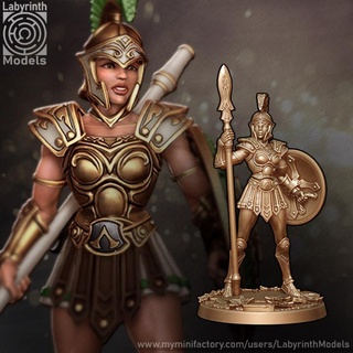 amazon daughters athena set - 32mm scale labyrinth models Tabletop Characters & Creatures Fantasy Universe dungeons fantasy hero rpg wargaming warhammer warrior character miniature boardgame tabletop wargame patreon d&d 3d print model - Mito3D