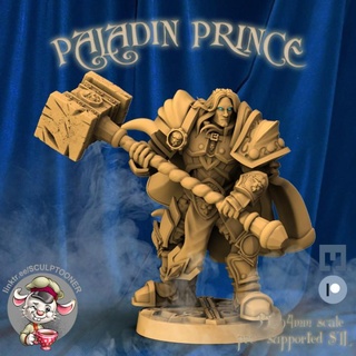 paladin prince warcraft escultor mesa caracteres criaturas fantasía universo Caballero guerrero Warcraft Guau juego arte fan arthas guerra paladín shishkebab 32mm 54mm 3d print model - Mito3D