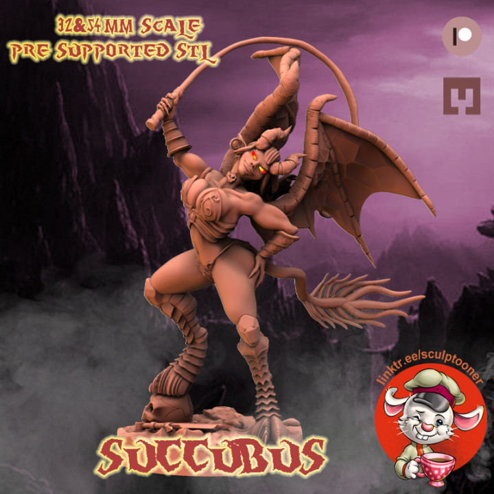 succubus - 32&54mm scale miniature sculptooner Tabletop Characters & Creatures Fantasy Universe demon fantasy warcraft wow boardgame wargame 32mm 54mm 3D print model - Mito3D