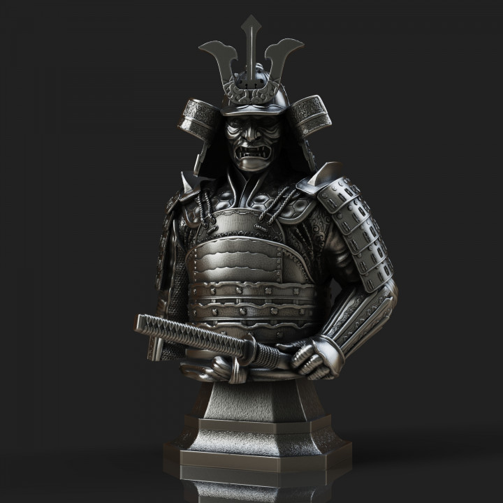 samuray büst pre supported fotis nane mağaza Japonya 3D print model - Mito3D