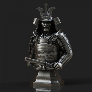 samurai bust pre-supported fotis mint Store japan 3d print model - Mito3D