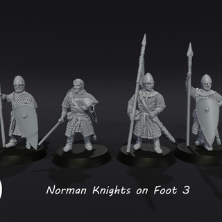 normand chevaliers pied 3 medbury miniatures table personnages créatures historique univers Chevalier saga cancer 3d print model - Mito3D