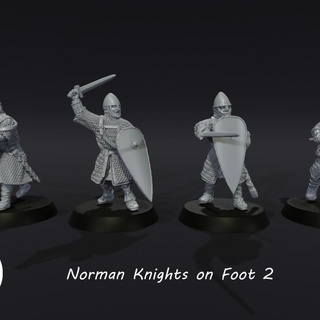 norman knights foot 2 medbury miniatures Tabletop Characters & Creatures Historical Universe knight saga 3d print model - Mito3D