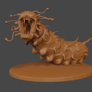 final fantasy inspired gigas worm tabletop dnd miniature yerman munoz Fan Art Tabletop Characters & Creatures finalfantasty 3d print model - Mito3D