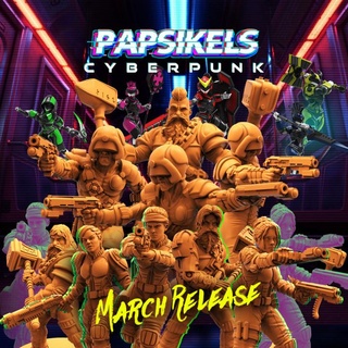 march 2022 tribes - cyberpunk release papsikels miniatures Tabletop Characters & Creatures Sci-Fi Universe bio law robot set police sentai upholder 3d print model - Mito3D