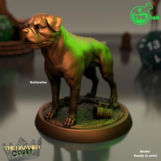 rottweiler tpk laboratuar mağaza yaratık köpek minyatürler rpg minyatür yavrusu dnd ttrpg 3d print model - Mito3D