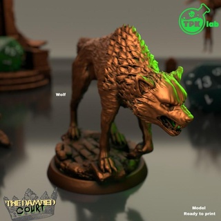 wolf tpk lab Store creature dog miniatures monster rpg miniature pack d&d dnd ttrpg 3d print model - Mito3D