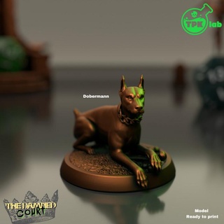 dobermann tpk laboratorio negozio creatura cane segugio miniature mostro miniatura d dnd 3d print model - Mito3D