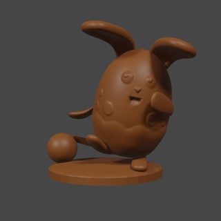 pokemon inspired azumarill tabletop dnd miniature yerman munoz Fan Art Tabletop Characters & Creatures egg water mouse bunny fariy 3d print model - Mito3D