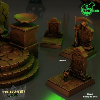 graves - tombstone tpk lab Store creature miniatures monster rpg undead miniature grave evil d&d dnd rip tombstones ttrpg scemetery 3d print model - Mito3D