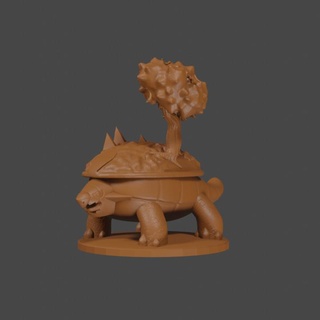 Pokémon inspirado Torterra tampo mesa dnd miniatura alemão Munoz ventilador arte personagens criaturas dinossauro tartaruga montanha 3d print model - Mito3D