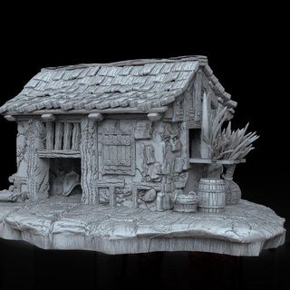 casa médiéval para juegos rol ignacio berbel Garcia table 3D imprimable terrain fantaisie troll ogro années orco géants 3d print model - Mito3D