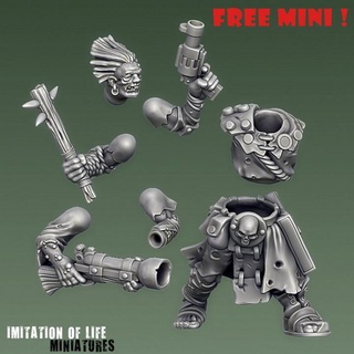 modulare mutante kit gratuito campione mini imitazione vita miniature tavolo personaggi creature fantasia universo pistola Guerre stellari warhammer club necromunda ricaduta archibugio tnt stargrave 40000 mutie scongelato 3d print model - Mito3D