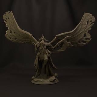 kuga plague witch realsteone miniatures Tabletop Characters & Creatures Fantasy Universe black fantasy grim warhammer wings death flying scythe dnd moth proxy rot 3d print model - Mito3D