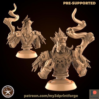 tribe troll priest bust my3dprintforge Tabletop Characters & Creatures Fantasy Universe Fan Art Busts stl fantasy toy resin warcraft tabletop attack dnd pre-supported zandalari 3d print model - Mito3D