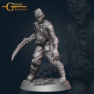 ghoul 01 - february release galaad miniatures Store dragon fantasy roleplay sword undead warrior zombie hunter male tabletop dungeon villager plague tribes 3d print model - Mito3D