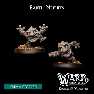 earth mephits warp miniatures Tabletop Characters & Creatures Fantasy Universe Store dragons dungeons stone warhammer rock elemental dnd mephit 3d print model - Mito3D
