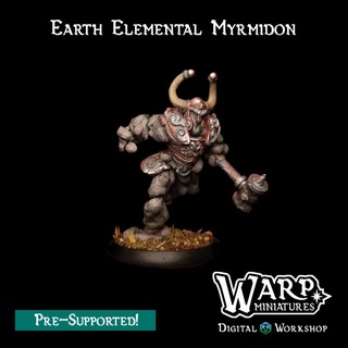 earth elemental myrmidon warp miniatures Tabletop Characters & Creatures Fantasy Universe Store armor armour dragons dungeons stone warhammer warrior rock miniature dnd pathfinder 3d print model - Mito3D