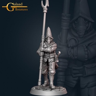 witch hunter 04 - february release galaad miniatures Store armor dragon fantasy fighter guard human roleplay sword warrior male doctor tabletop dungeon tutorial plague tribes 3d print model - Mito3D