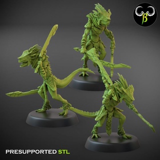 nova guard set b claybeastcreation Tabletop Characters & Creatures Fantasy Universe dinosaur fantasy lizard reptile lizardmen 3d print model - Mito3D