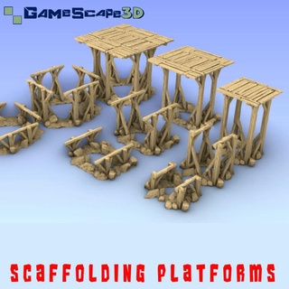 large scaffolding platforms gamescape3d Store Tabletop 3D Printable Terrain Fantasy dock road mine underdark swamp 3d print model - Mito3D