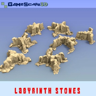 labirinto pedras escaramuça jogos gamescape3d loja tampo mesa 3D imprimível terreno fantasia masmorra caverna Frostgrave mordenheim 3d print model - Mito3D