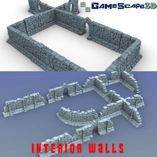 intérieur donjon murs 18 dispersion modulaire 6x2mm aimant fentes gamescape3d table 3D imprimable terrain fantaisie marteau guerre grotte givre Mordenheim 3d print model - Mito3D