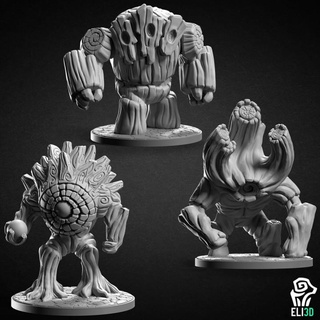 forêt Golem paquet 3d table personnages créatures fantaisie univers rpg bois ent élémentaire dnd tréant 3d print model - Mito3D