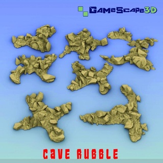 caverna destroços Pedregulho gamescape3d loja tampo mesa 3D imprimível terreno fantasia masmorra pedras detritos 3d print model - Mito3D